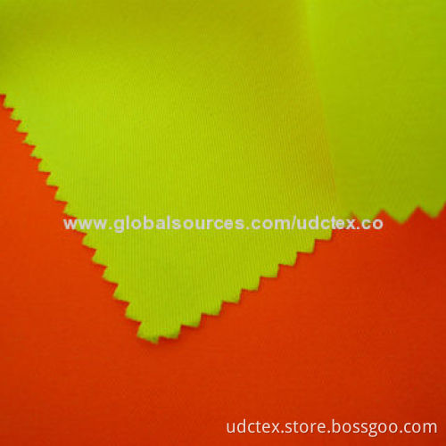 Polycotton Interwoven High-visibility Fluorescent Fabric, Used for Highway/Cleaner Work-wear